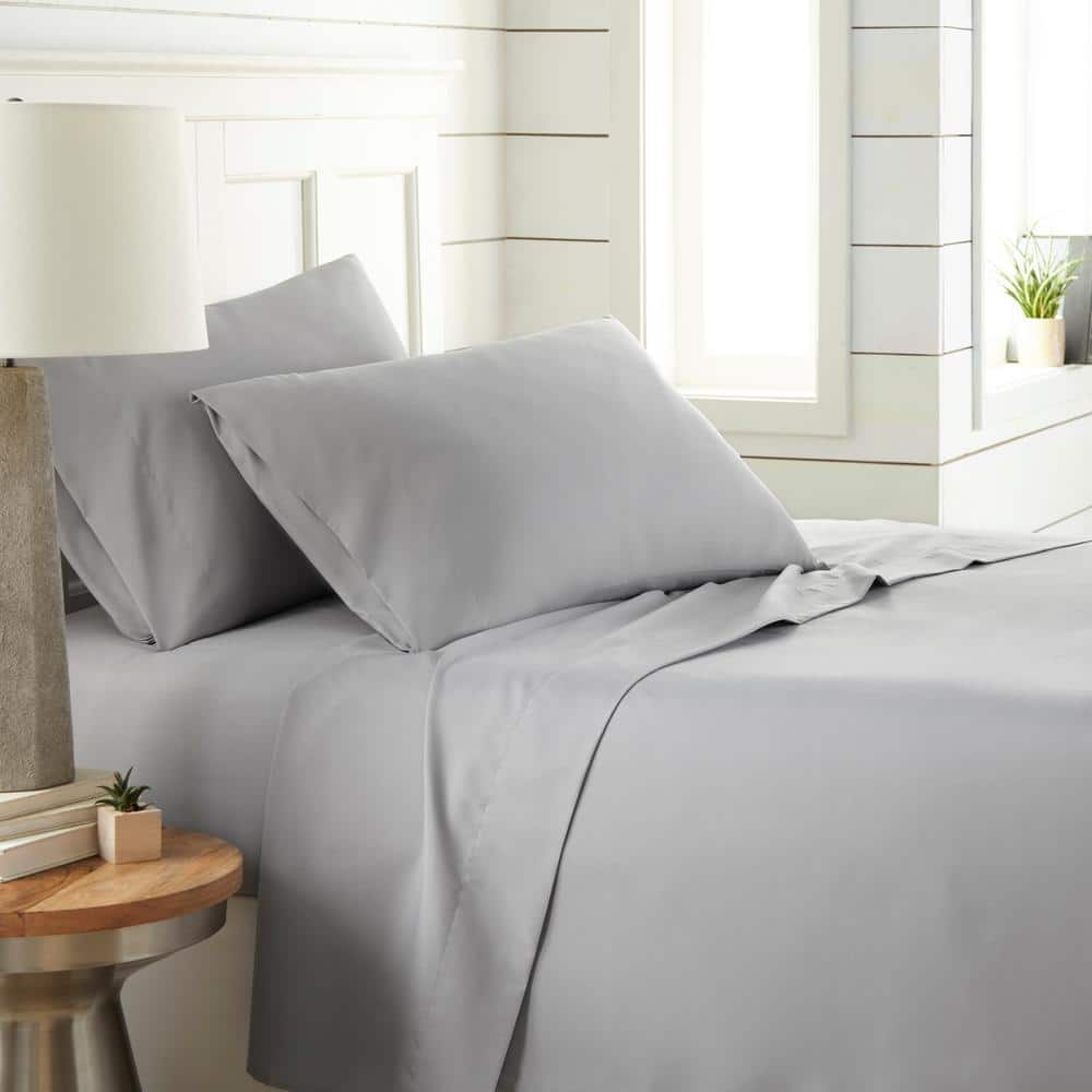 Southshore Fine Linens Southshore Essentials 4-Piece Grey Microfiber ...