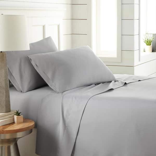 SOUTHSHORE FINE LINENS Southshore Essentials 4-Piece Grey Microfiber Queen Sheet Set