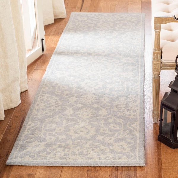Bella Gray/Silver 2 ft. x 12 ft. Border Runner Rug