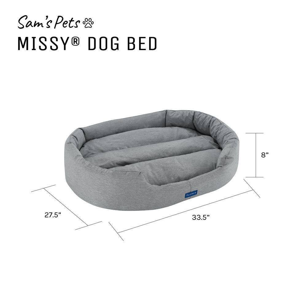Medium Gray Water Resistant Round Pet Bed