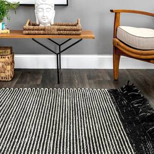 Pinto Striped Black 5 ft. x 8 ft. Area Rug