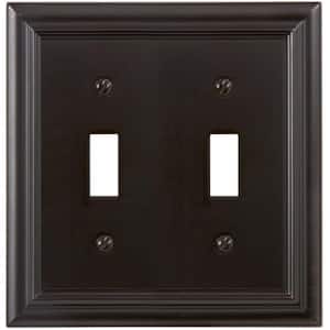 Continental 2 Gang Toggle Metal Wall Plate - Oil-Rubbed Bronze