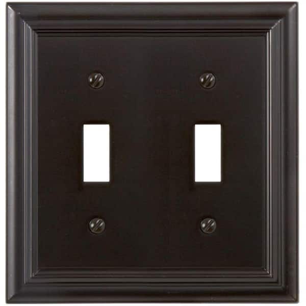 AMERELLE Continental 2 Gang Toggle Metal Wall Plate - Oil-Rubbed Bronze
