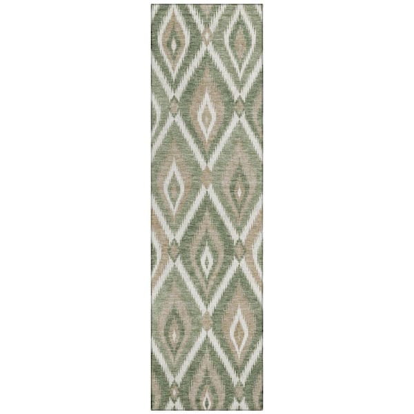 Chantille Machine Washable Indoor/Outdoor Abstract ACN3072 Fern 2 ft. x 7 ft. Runner Rug
