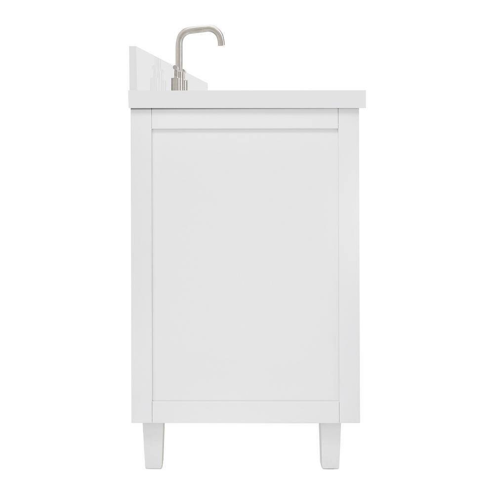 Monroe 67" White Wood Single Vanity with Quartz Top