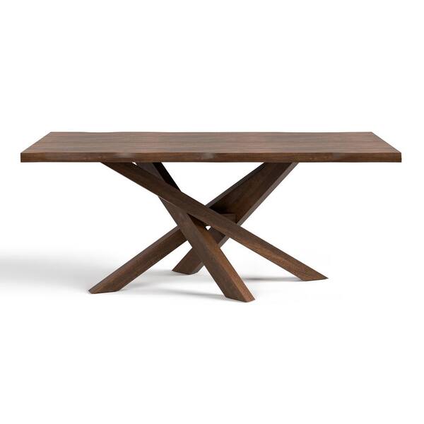Furniture of America Shelun II Rich Walnut Wood 71 in. Pedestal