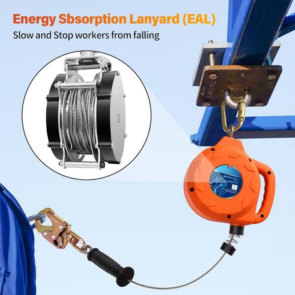 KIWDZFU 20 ft. Self Retracting Lifeline with Swivel Top Galvanized