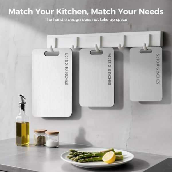 Numhew 3-Piece Titanium Cutting Board Set for Kitchen, Double