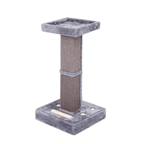 Foobrues 17 in. Grey Cat Stand with Comfort Top Lie