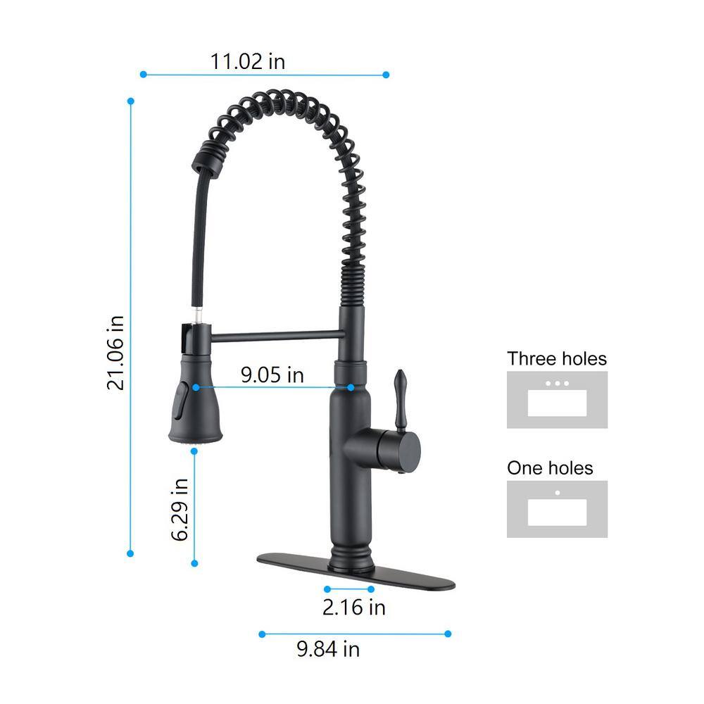 Touch Single Handle Matte Black Stainless Steel Pull Down Kitchen Faucet