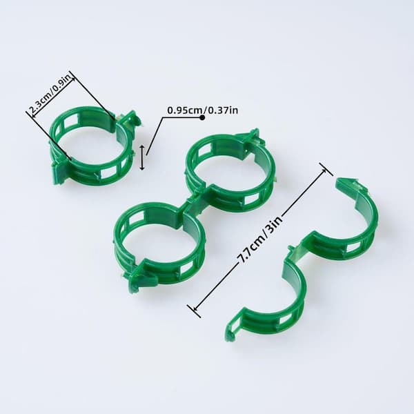 100 Green Plastic Plant Support Clips for Garden Vines YNLIN347