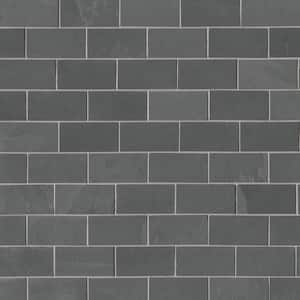 Take Home Tile Sample - Montauk Black 12 in. x 24 in. Gauged Slate Floor and Wall Tile - 4 in. x 4 in