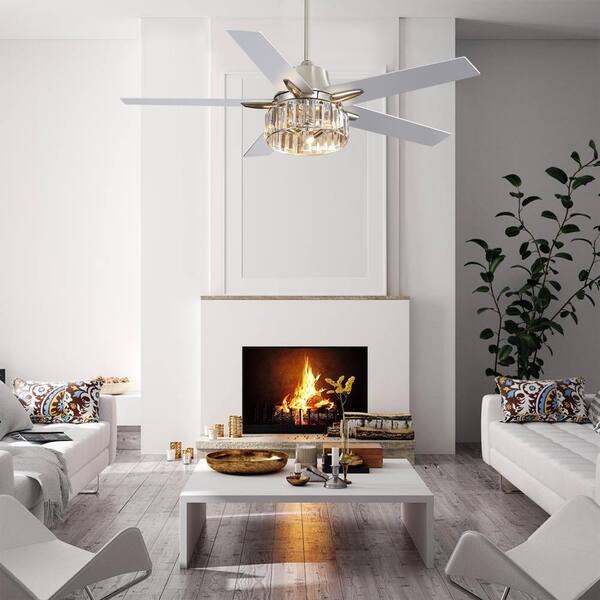 Highbury 52 In Indoor Brushed Nickel Ceiling Fan With Light Kit Shelly Lighting