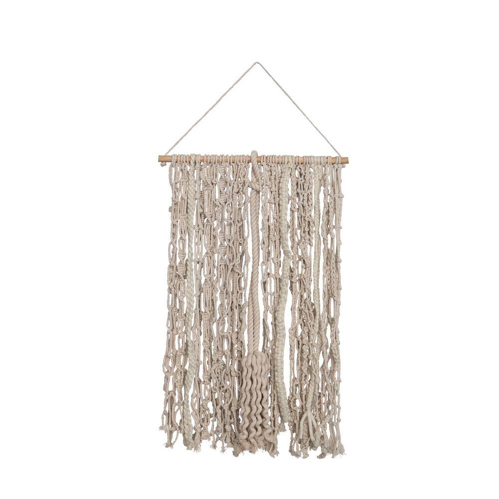 Storied Home Natural Cotton Macrame Wall Hanging AH3175 - The Home Depot