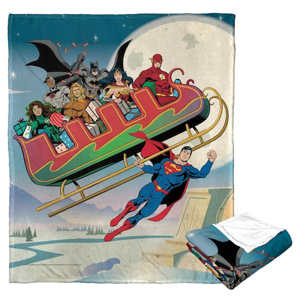 THE NORTHWEST GROUP DC Comics Justice League Silk Touch Multi-Colored Throw Blanket Super Sleigh