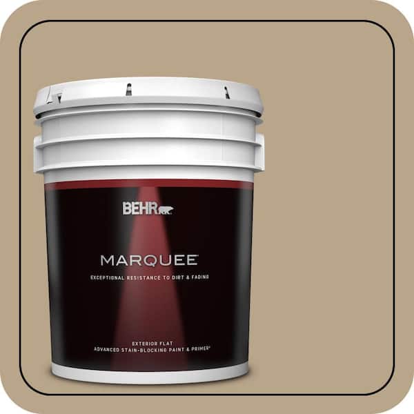 BEHR MARQUEE 5 gal. #710D-4 Harvest Brown Flat Exterior Paint & Primer