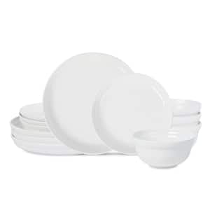 Virtuo 12-Piece White Porcelain Dinnerware Set (Service for 4)