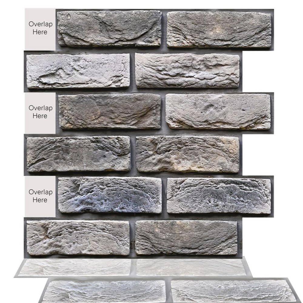 11.8 in. x 11.8 in. x 0.5 in. 3D PVC Brick Wall Panels for Living Room, Fireplace and Bedroom, Dark Grey (10-pack) price history on PriceWatchPro