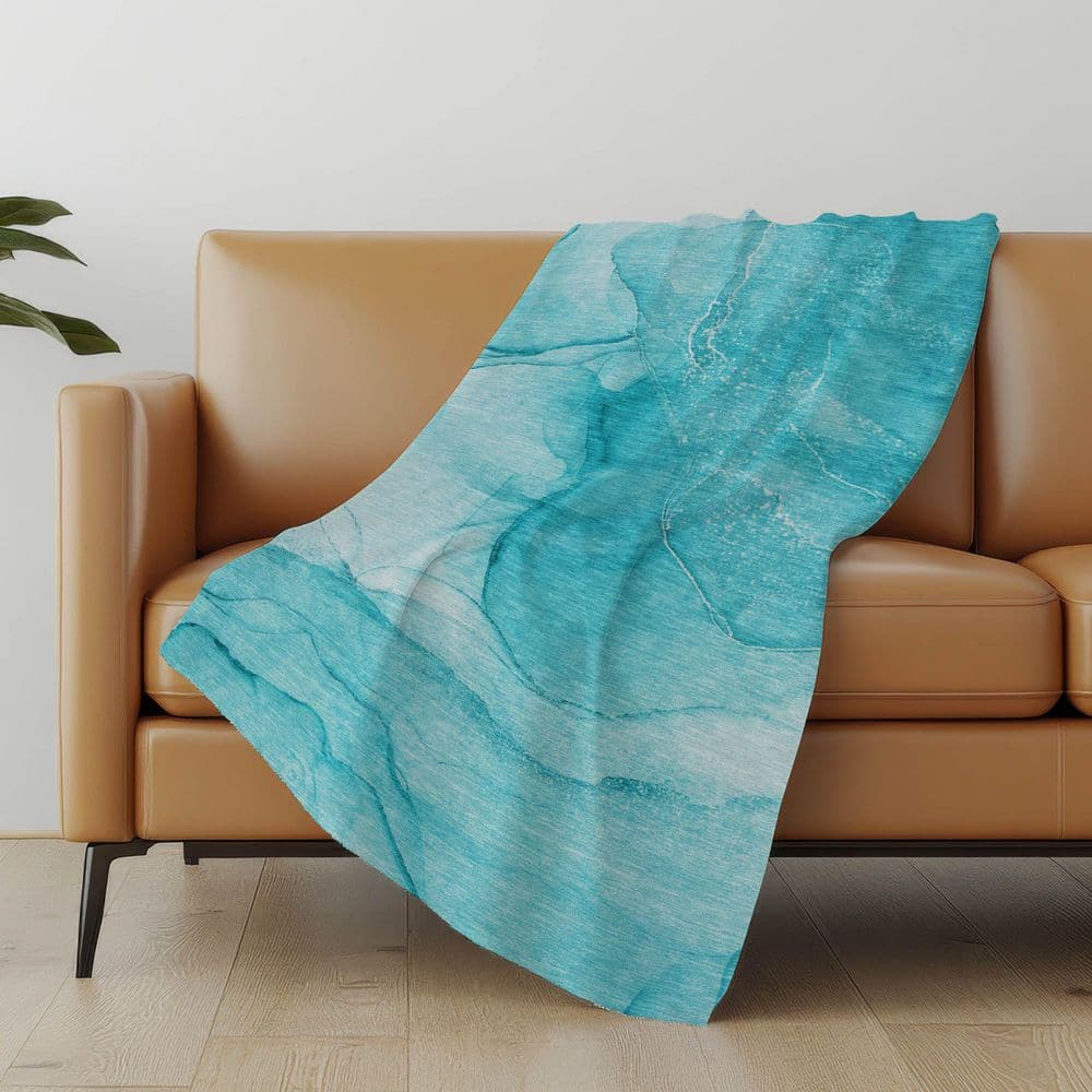 Premium Machine Washable ASB507 Teal 50 in. x 70 in. Sherpa Throw Blanket price history on PriceWatchPro