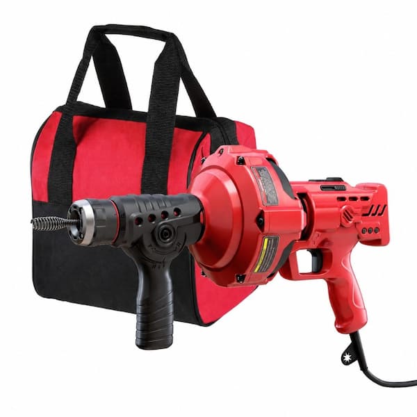 23 ft Auto Feed Drain Auger with 560 RPM, for 3/4 in. to 1-1/2 in. Drains, Tool Bag Included