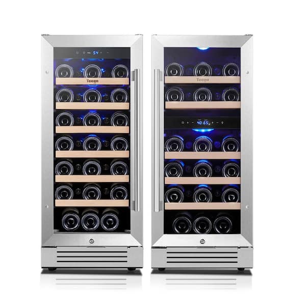 Yeego 30 in. Triple Zone Cellar Cooling Unit 61-Bottles Wine Cooler Side-by-Side Refrigerators Safety Lock Frost Free in Black