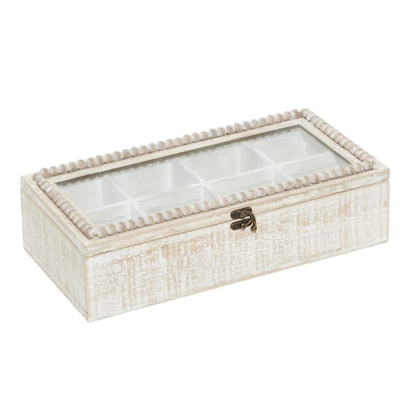 Litton Lane White Farmhouse Wood Decorative Box