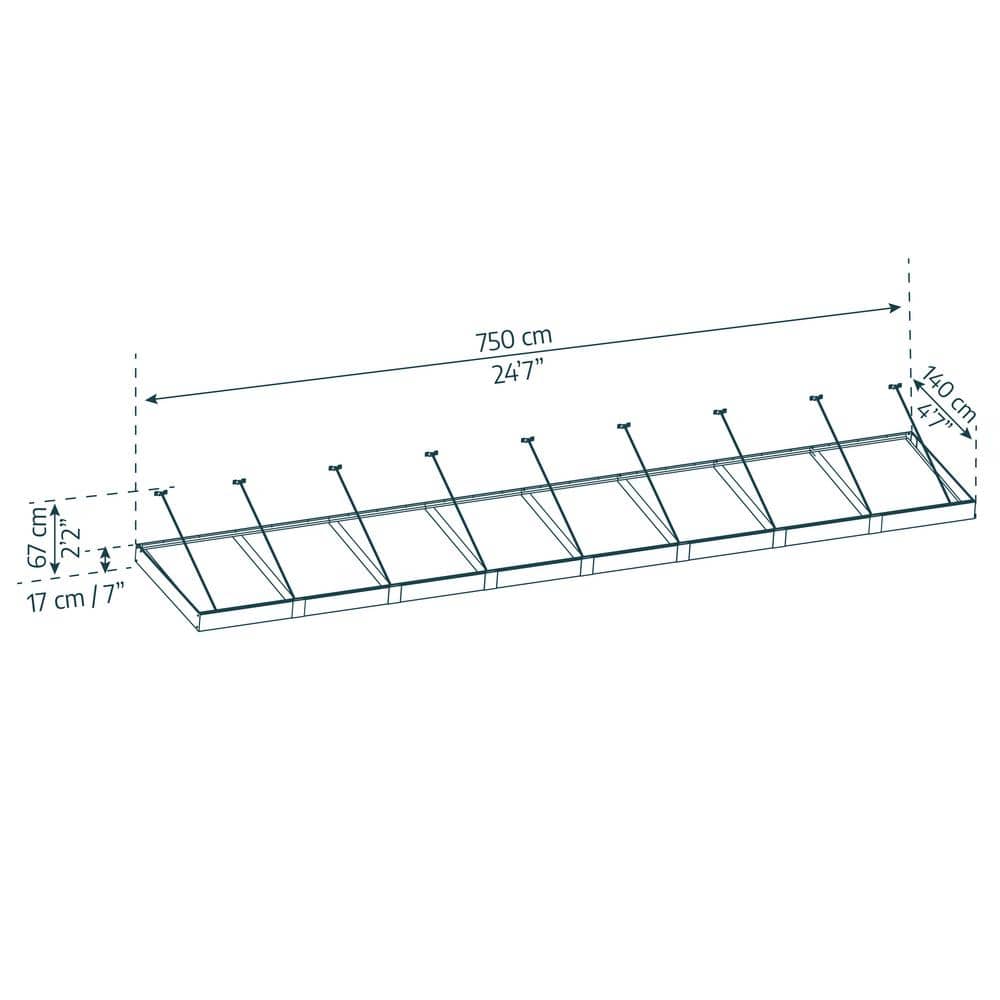 Sophia XL Gray Aluminum and Acrylic Door Awning