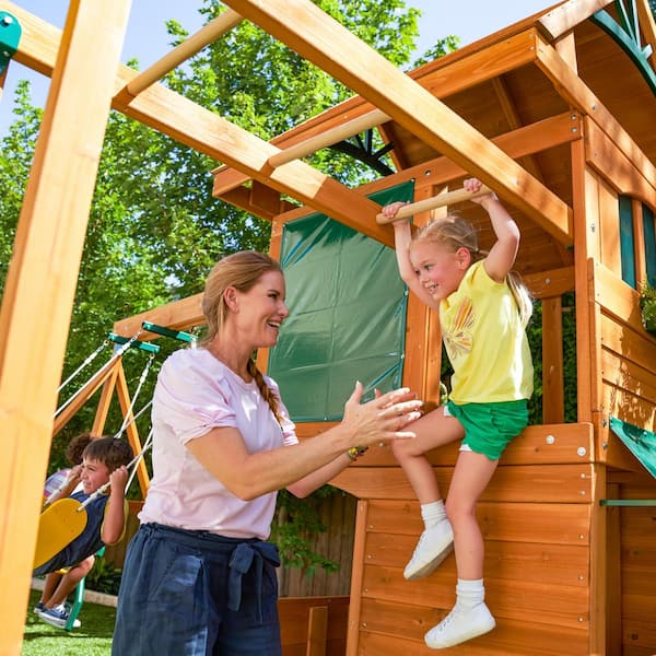 KidKraft DIY Ridgeview Deluxe Clubhouse Wood Outdoor Playground