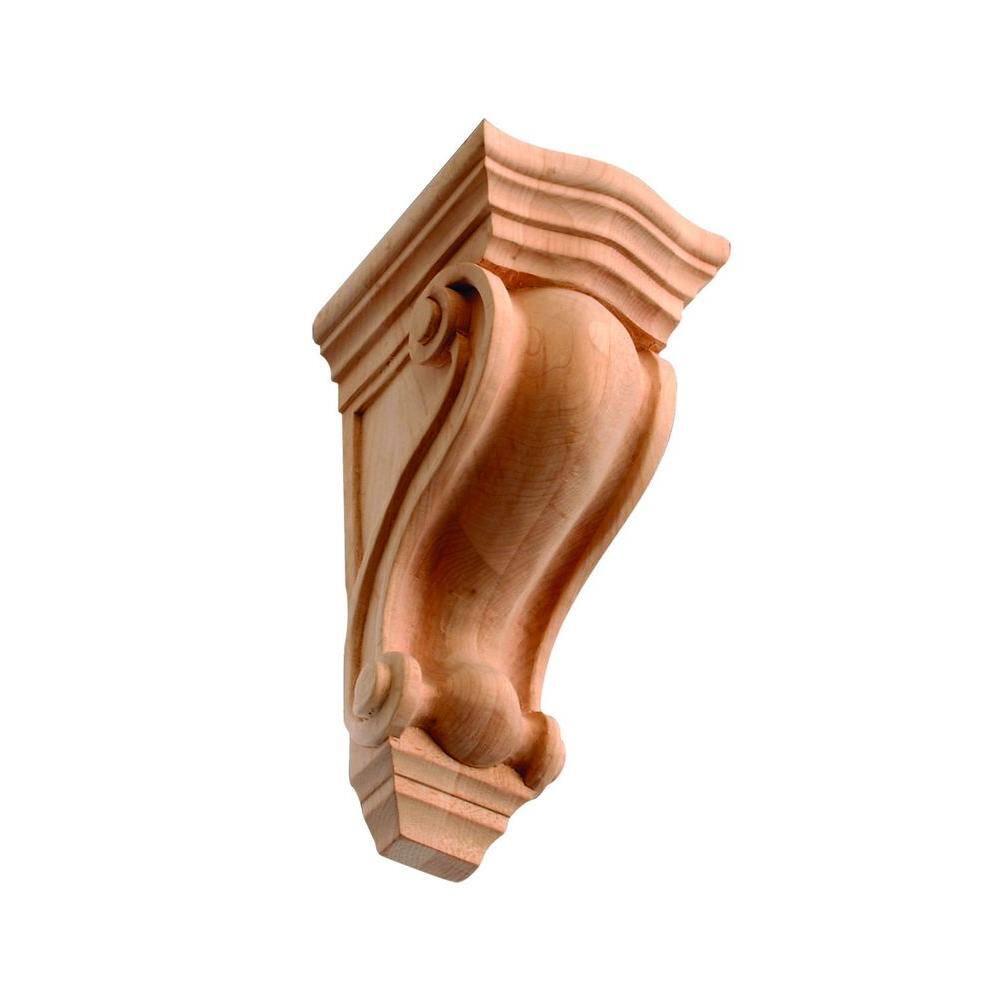 4-3/4 in Unfinished Alder Wood Traditional Corbel