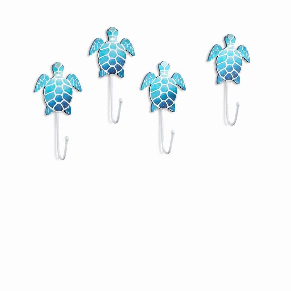 Nautical Sea Turtle Wall Hooks Set, 4-Piece Wall Mounted Key Holder for Living Room and Bath, Towel Hooks price history on PriceWatchPro