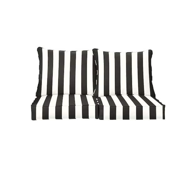 Classic Cabana Sunbrella Black Stripe Outdoor Fabric by The Yard