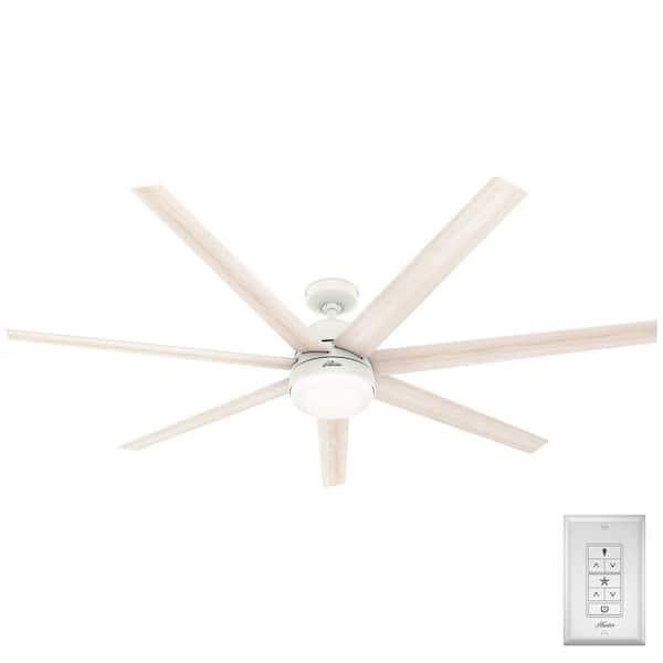 Hunter 70 in. Phenomenon Wi-Fi ENERGY STAR Matte White Smart Ceiling Fan with LED Light Kit and Wall Control