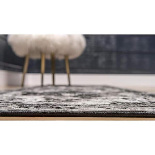 Unique Loom Salle Garnier Sofia Rug Black/Ivory 2' x 13' 1 Runner