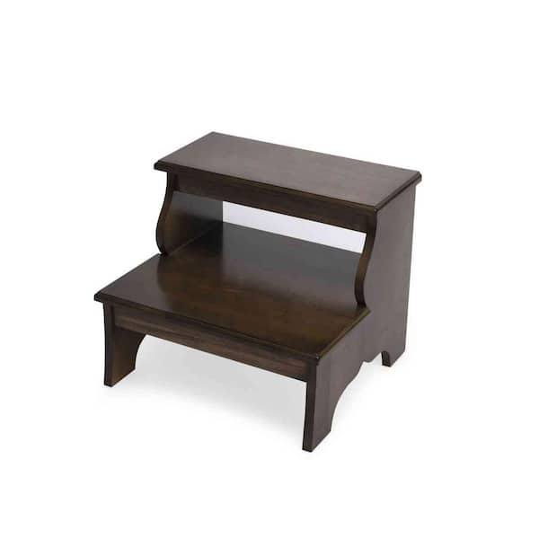 HomeRoots Amelia 15 in. H Brown Backless Wood Bar Short (16-23 in.) Bar Step Stool
