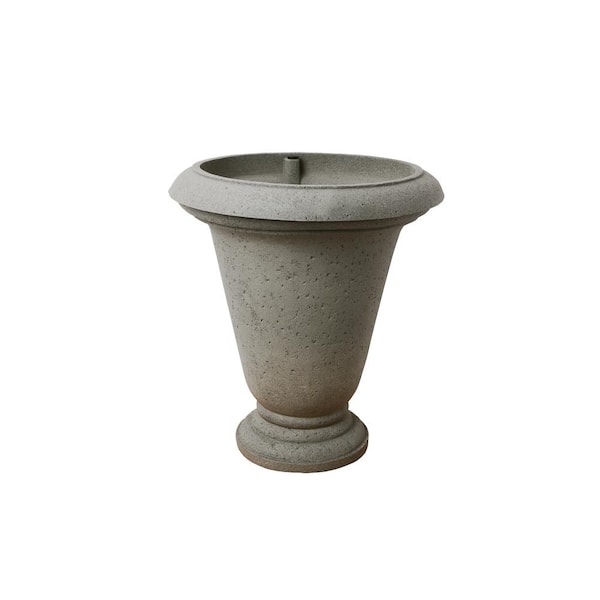 Unbranded Crete Urn 25 in. Warm Gray Plastic Self-watering Planter