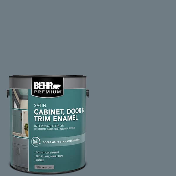 BEHR PREMIUM 1 gal. #N490-5 Charcoal Blue Satin Enamel Interior/Exterior Cabinet, Door & Trim Paint