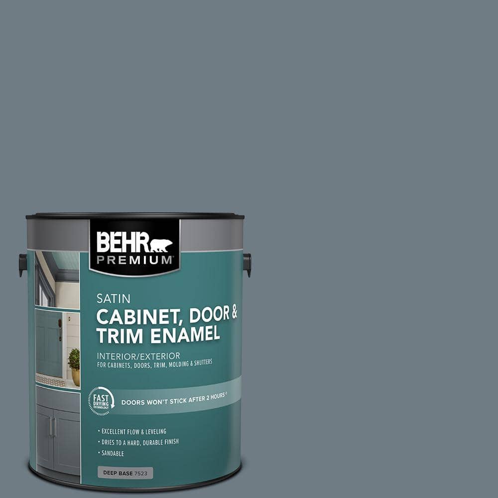 BEHR PREMIUM 1 gal. N4905 Charcoal Blue Satin Enamel Interior
