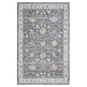 Alaya Gray/Multicolor 7 ft.9 in. x 9 ft.9 in. Floral Performance Area Rug