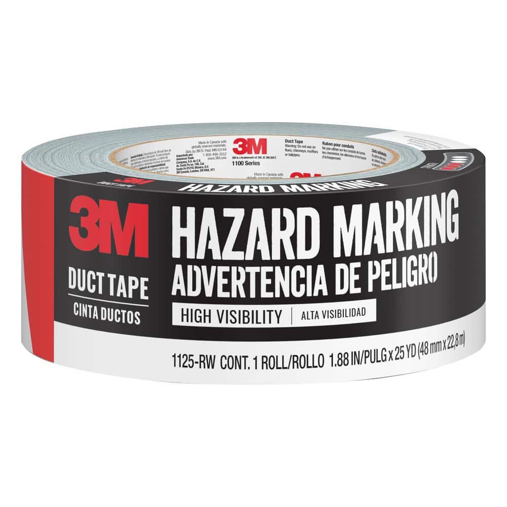 3M 1.88 in. x 25 yds. Red/White Hazard Marking Duct Tape (Case of