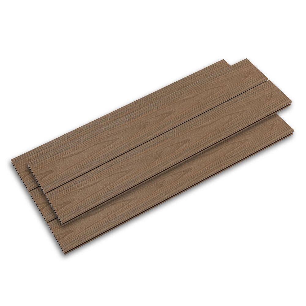 Heavy-Duty 1 in. x 5.4 in. x 8 ft. Brown Grooved Hollow Composite Decking Board (5-Pack) price history on PriceWatchPro