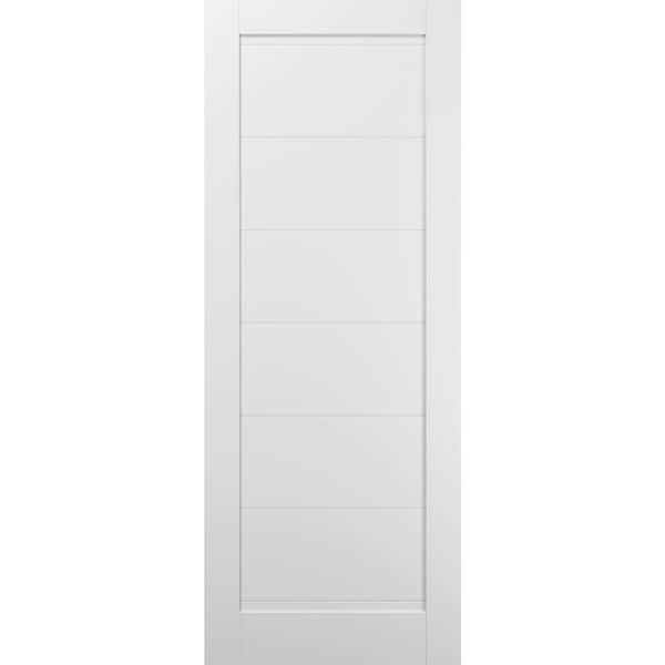 Sartodoors 4115 18 in. x 80 in. 1 Panel No Bore Solid MDF Core White Finished Pine Wood Interior Door Slab