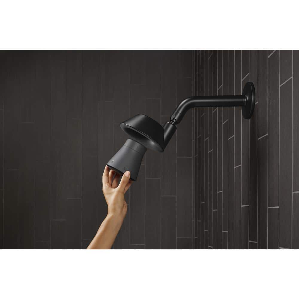 Matte Black Wall Mounted Showerhead with Bluetooth Speaker