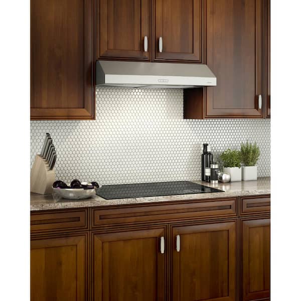 Broan-NuTone Glacier 36-inch Under-Cabinet 4-Way Convertible Range Hood  with 2-Speed Exhaust Fan and Light White