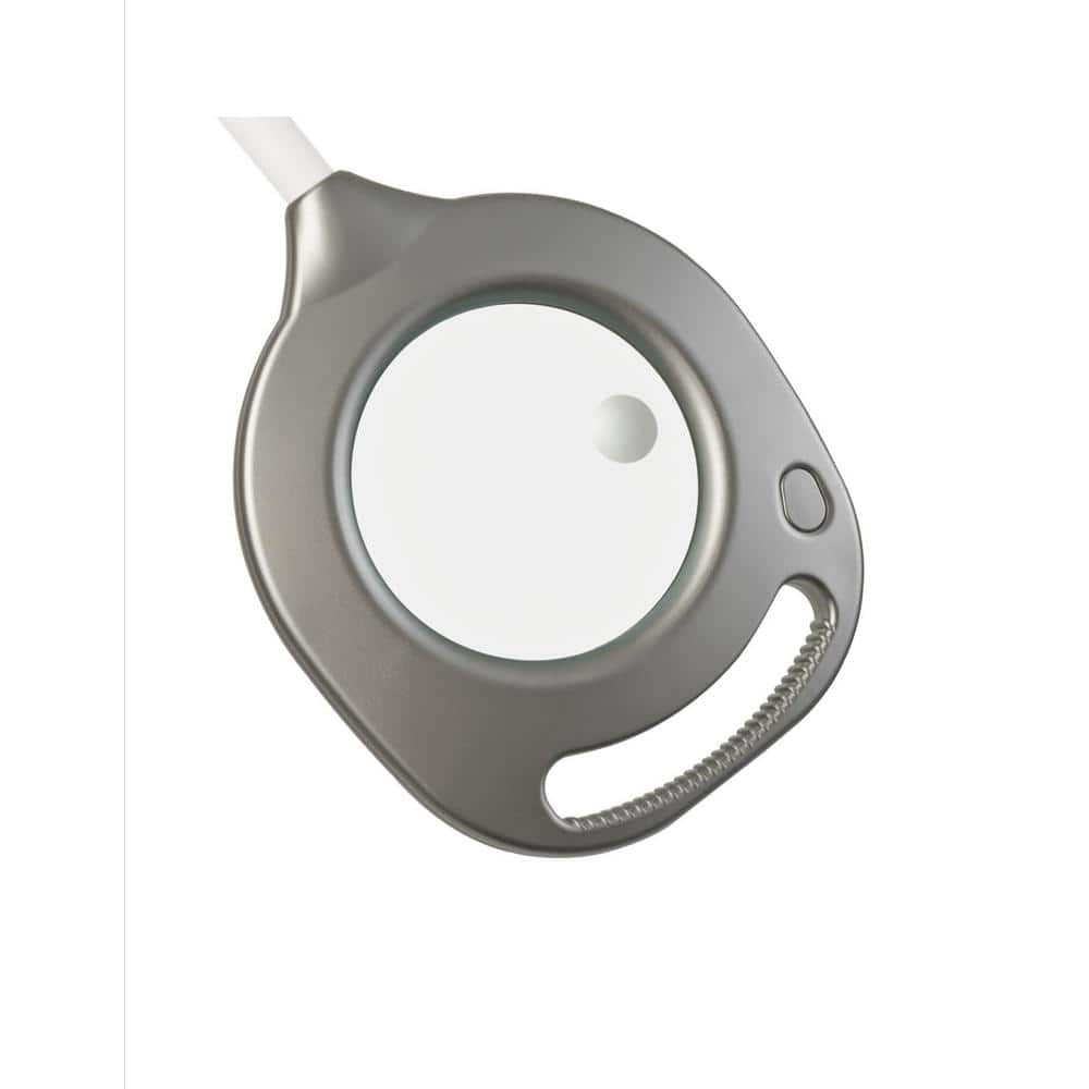 Adjustable Silver LED Magnifier Floor and Table Lamp