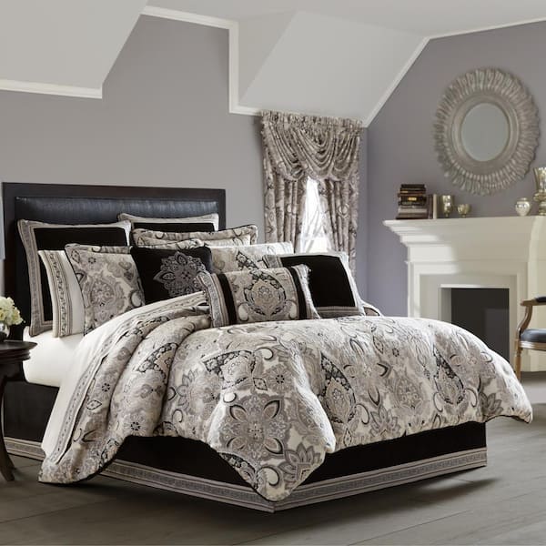 Giselle Polyester Gray King 4-Pc. Comforter Set