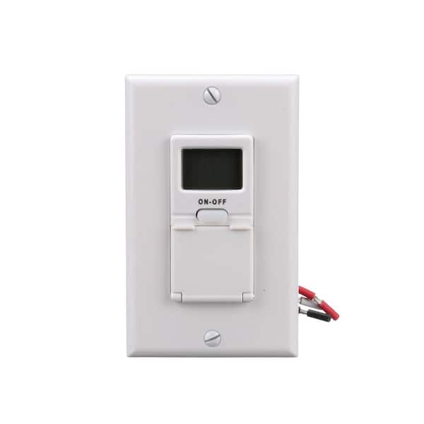 Woods 15-Amp 7-Day In-Wall Programmable Digital Timer Switch, White