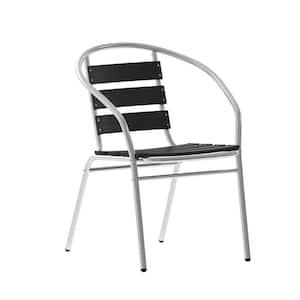 Black Aluminum Outdoor Lounge Chair in Brown
