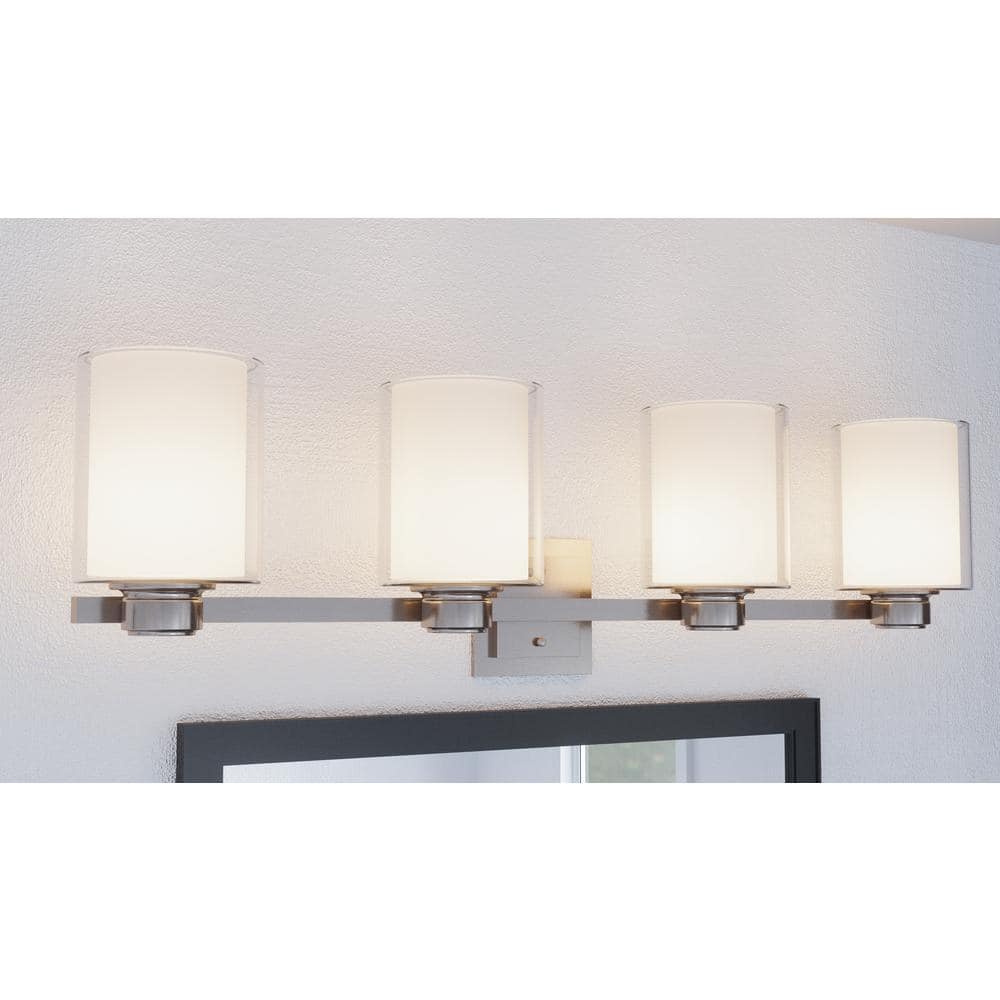 Oslo 34.6" Satin Nickel Energy Star 4-Light LED Vanity