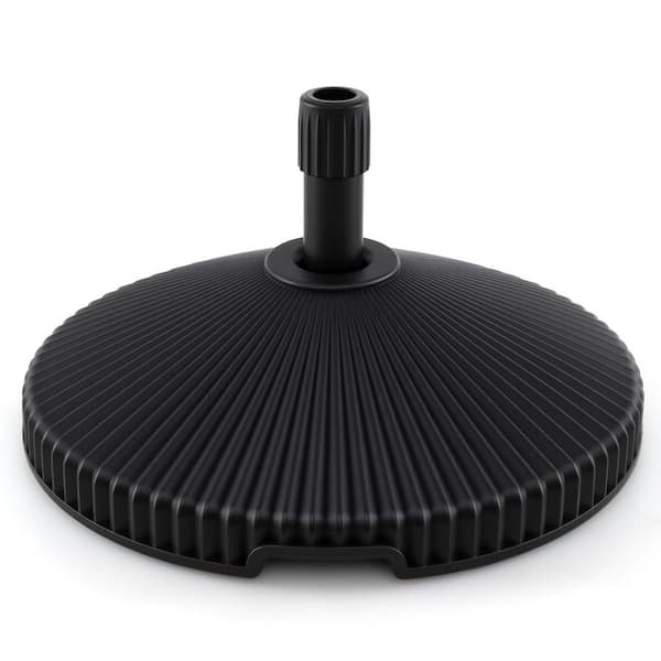ANGELES HOME 6 lb. Water and Sand Filled Outdoor Patio Umbrella Base with Shell Texture and 3 Coupler Sizes in Black