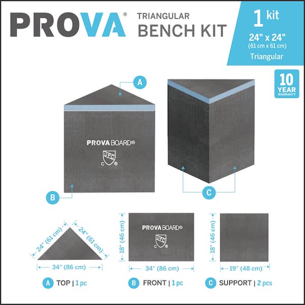 18 in. x 2 ft. x 2 ft. Prova Triangular Bench Kit